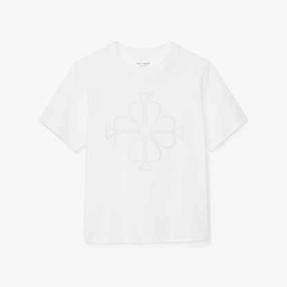 Embroidered Spade Flower Logo Tee
