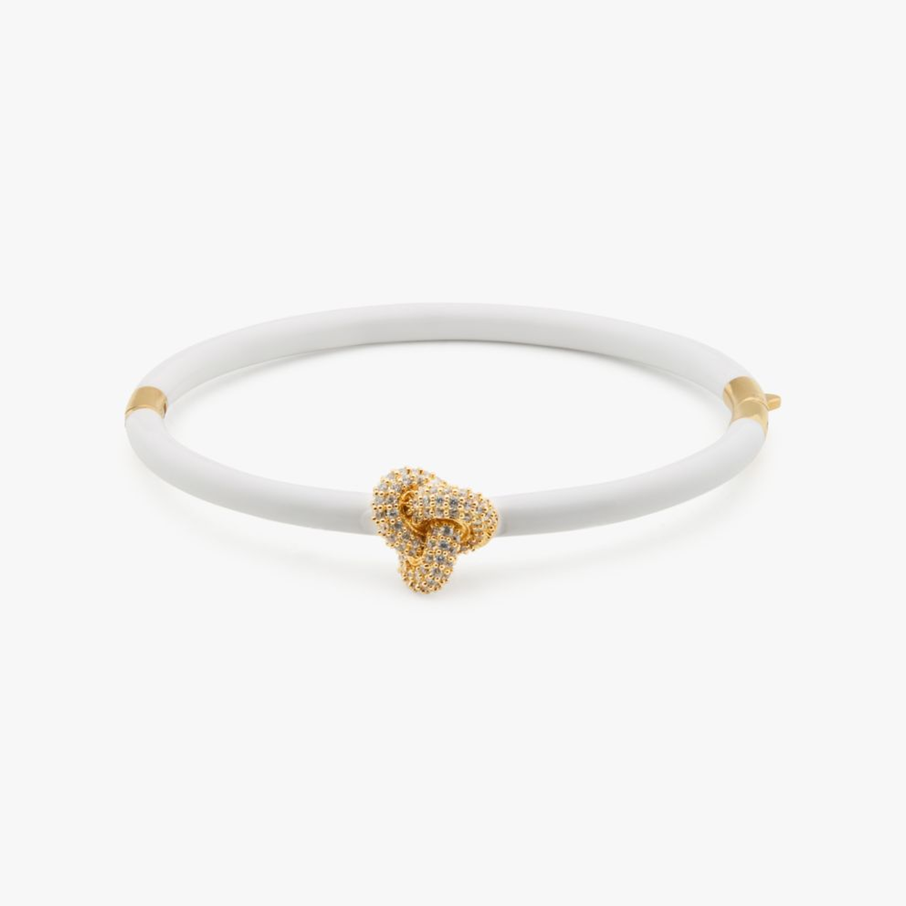 Double Knot Pave Hinged Bangle