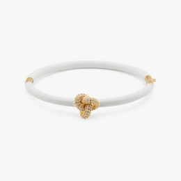 Double Knot Pave Hinged Bangle