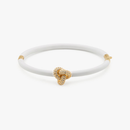 Double Knot Pave Hinged Bangle