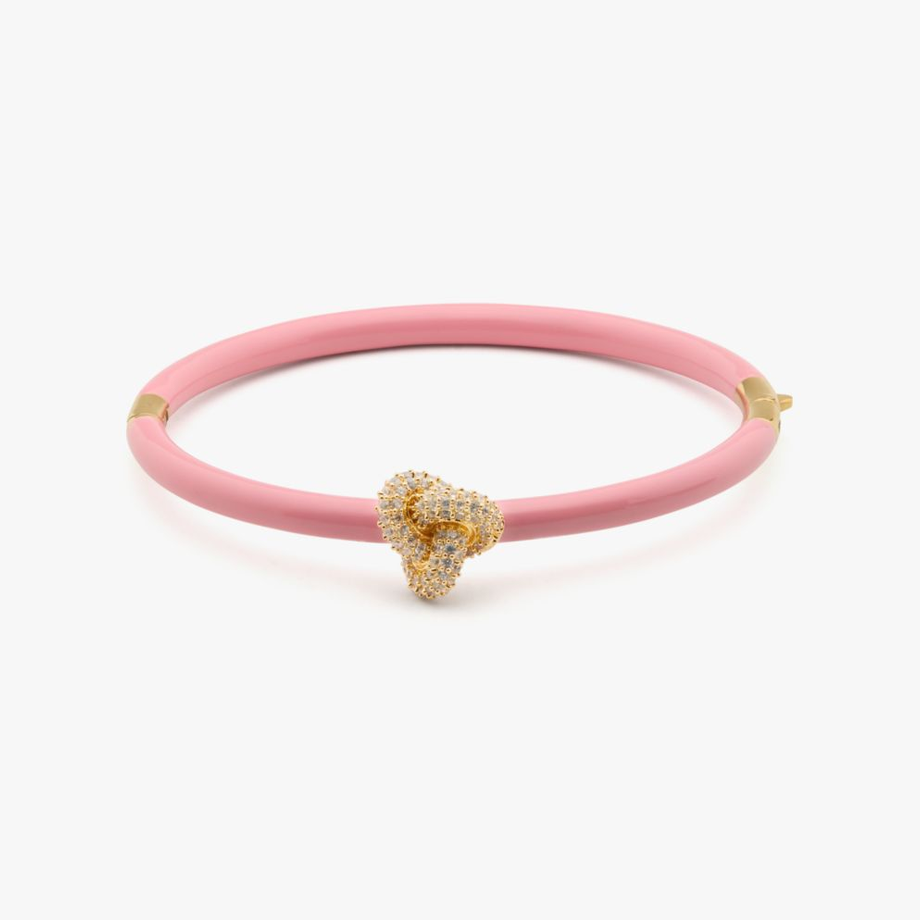 Double Knot Pave Hinged Bangle