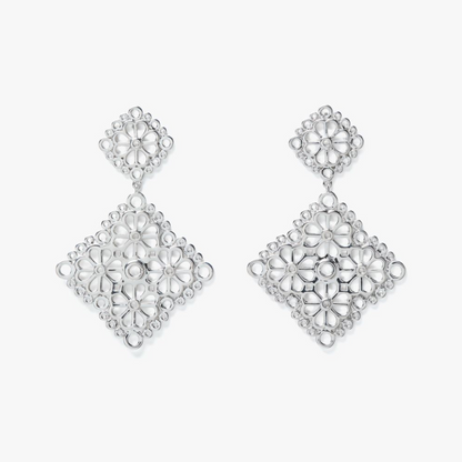 Spade Flower Lace Drop Earrings