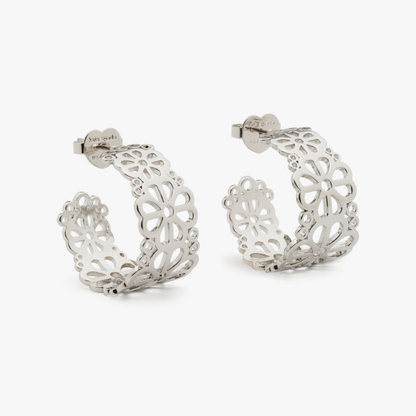 Spade Flower Lace Hoops
