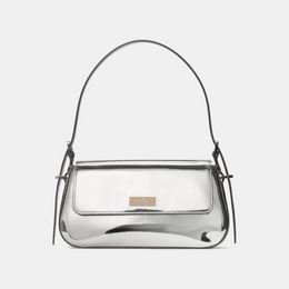 Bridget Mirror Metallic Small Flap Shoulder