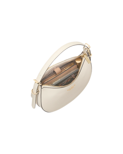 Nova Mirror Metallic Small Crescent Shoulder Bag