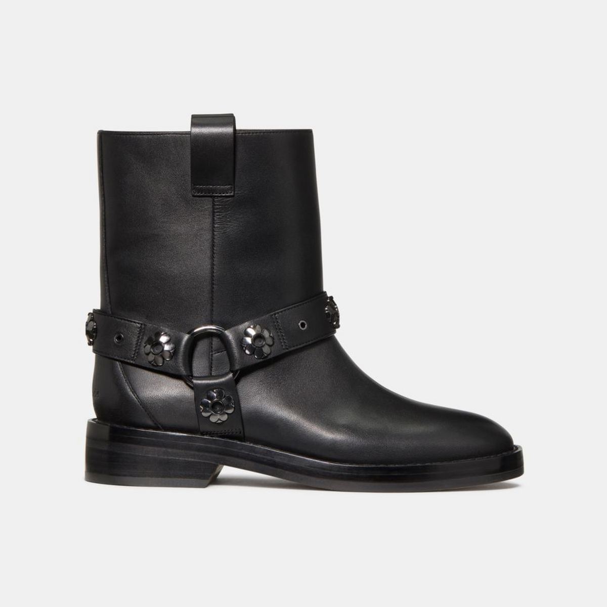 Spade Flower Stud Moto Boot
