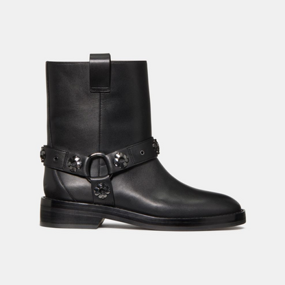 Spade Flower Stud Moto Boot