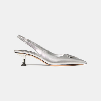 Lover Metallic Slingback Kitten Heel