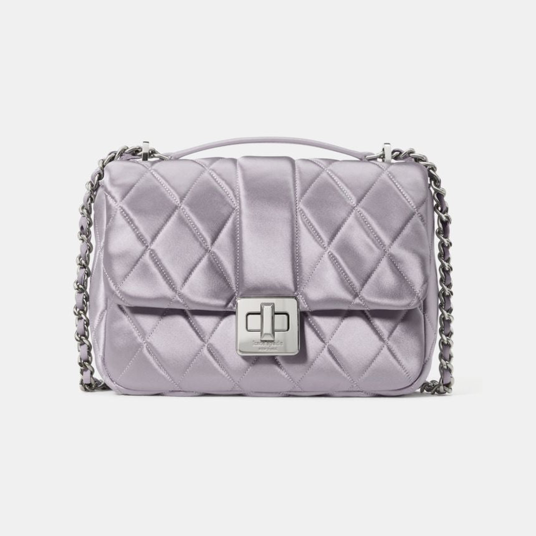 Carey Quilted Satin Small Flap Crossbody