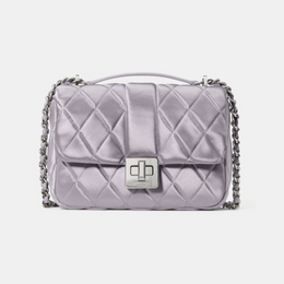 Carey Quilted Satin Small Flap Crossbody