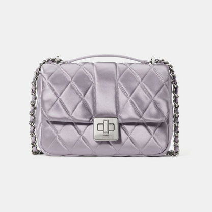 Carey Quilted Satin Small Flap Crossbody
