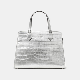 Madison Metallic Croc Embossed Medium Satchel