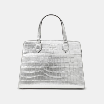 Madison Metallic Croc Embossed Medium Satchel