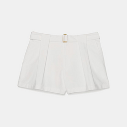 Belted Pleated Shorts