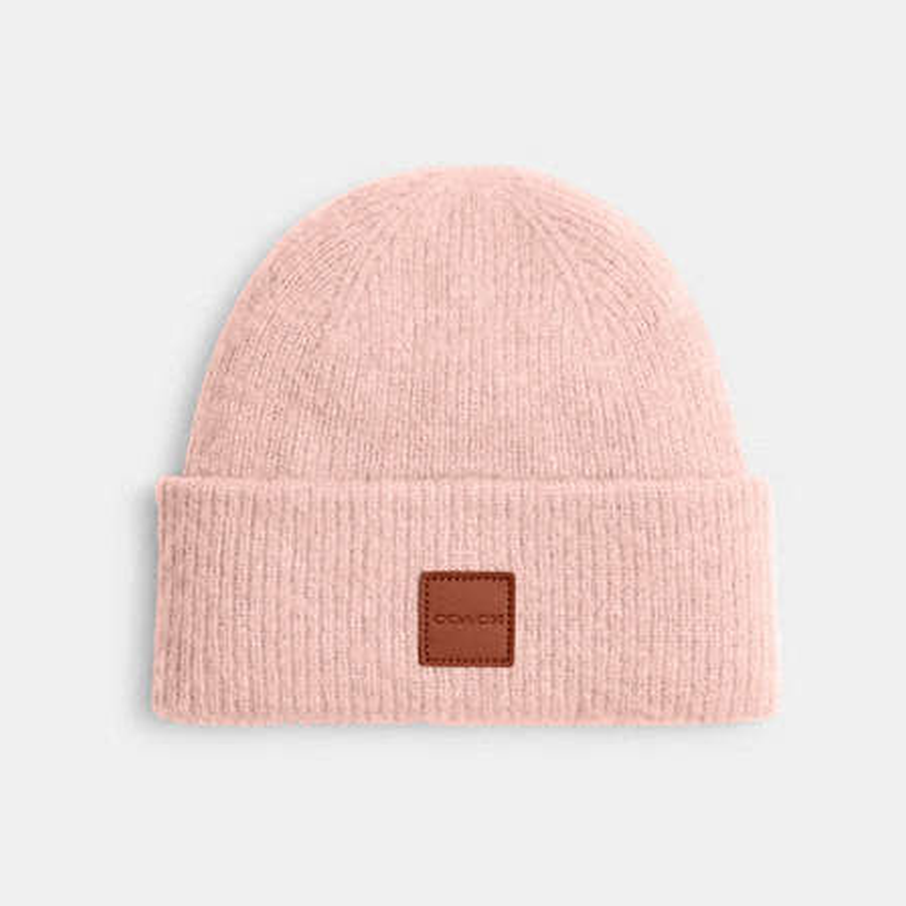 Knit Beanie With Leather Patch