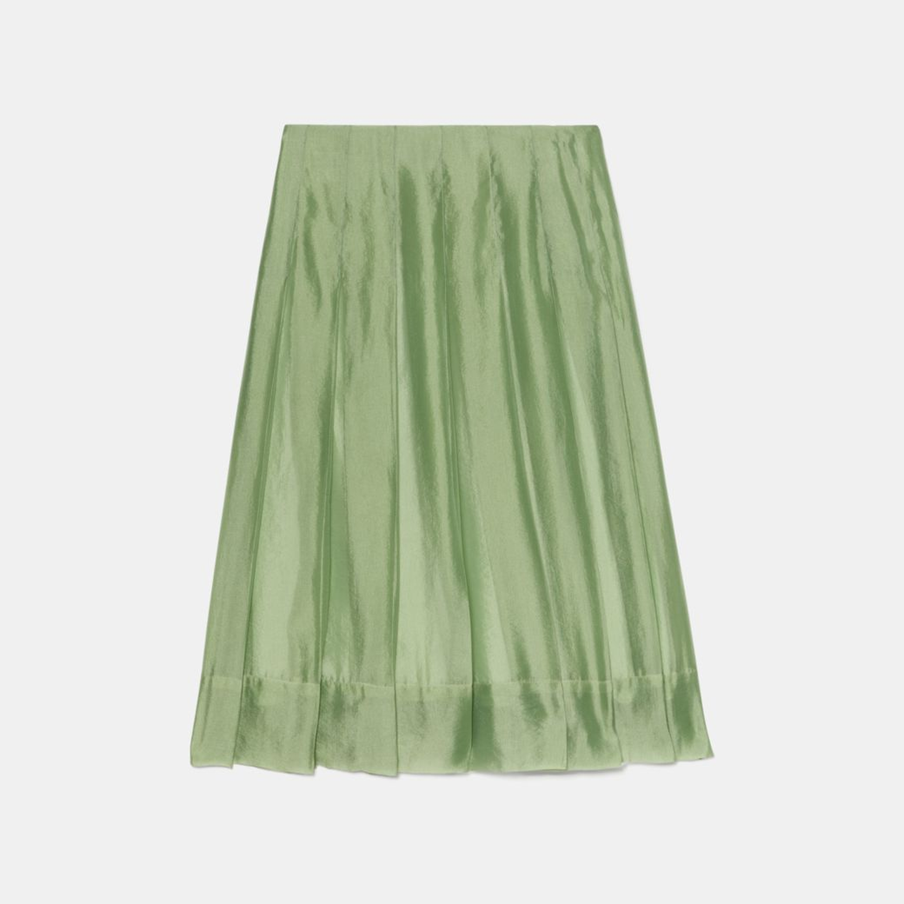 Crinkled Organza Pleated Skirt