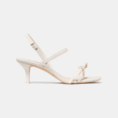 Loop Snakeskin Kitten Heel Sandals