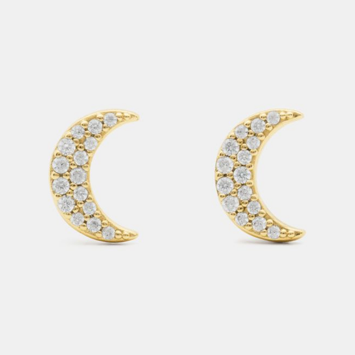 You're A Gem Pave Moon Studs