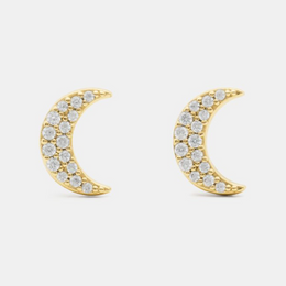 You're A Gem Pave Moon Studs