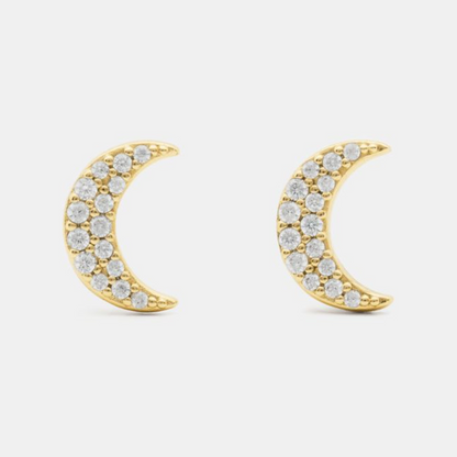 You're A Gem Pave Moon Studs
