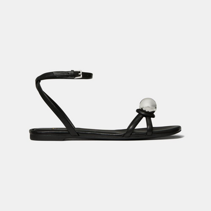 Harmony Smooth Leather Flat Sandal