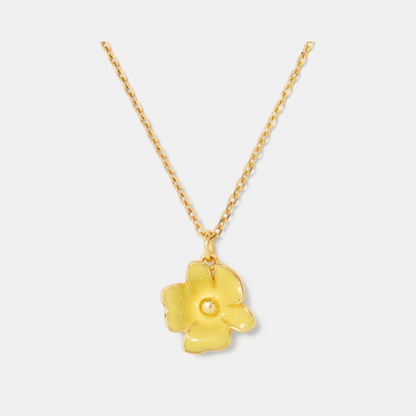Golden Bloom Flower Pendant