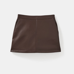 Faux Nappa Mini Skirt