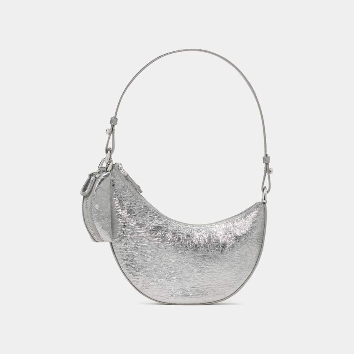 Duo Crinkle Metallic Mini Shoulder