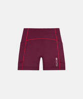 Stamina™ 5" Pop Stitch™ High Waist Compression Short - Fig / Intense Red