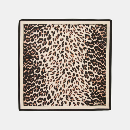 Downtown Leopard Silk Square Scarf