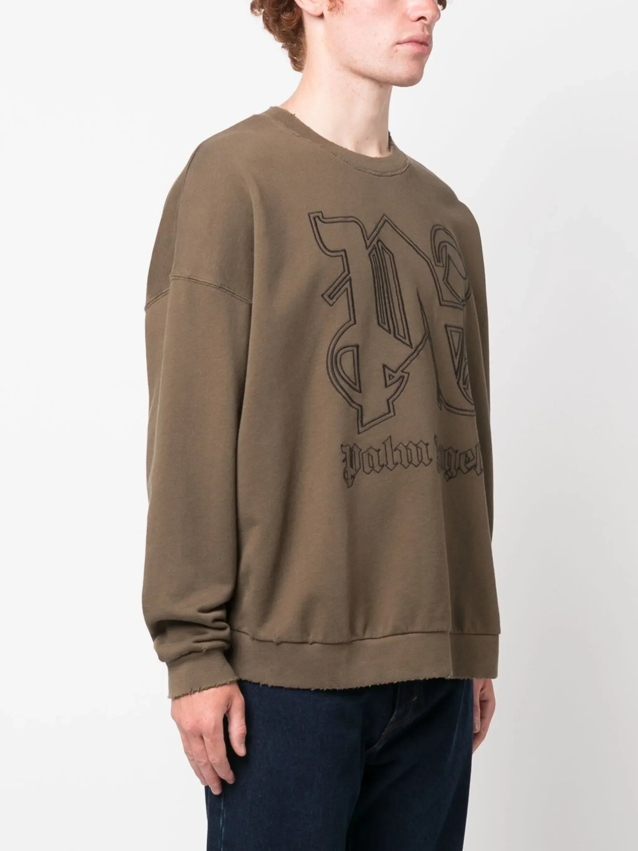 Palm Angels Monogran Sweatshirt in Brown
