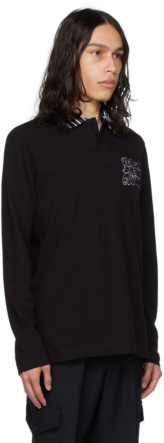 Black Embroidered Polo