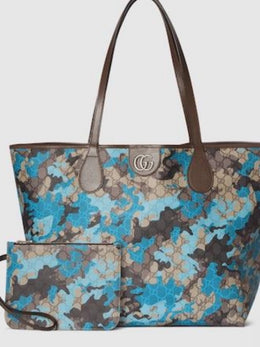 Gucci Blue Camouflage Supreme Tote