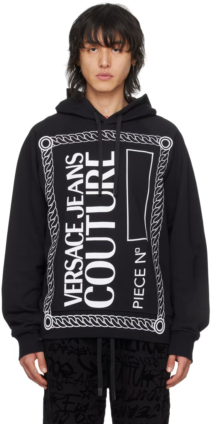 Black Printed Hoodie
