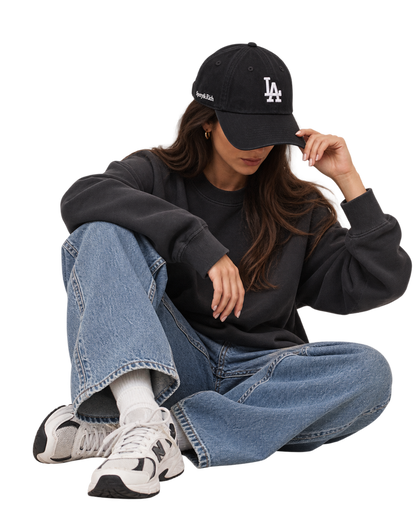 LA Hat - Faded Black/White