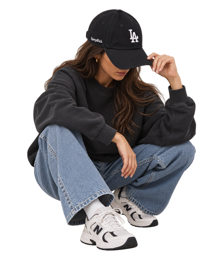 LA Hat - Faded Black/White