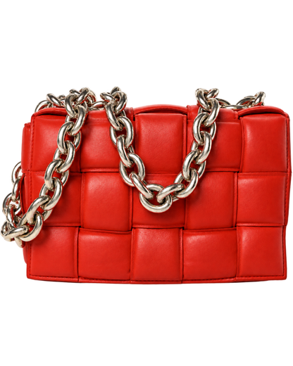 Lambskin Maxi Intreccio Padded Chain Cassette Crossbody Bag Nail Polish