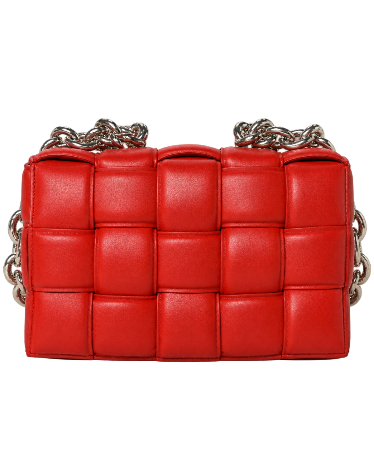 Lambskin Maxi Intreccio Padded Chain Cassette Crossbody Bag Nail Polish