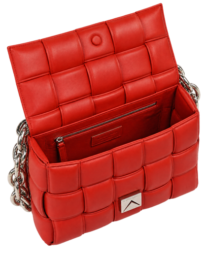 Lambskin Maxi Intreccio Padded Chain Cassette Crossbody Bag Nail Polish