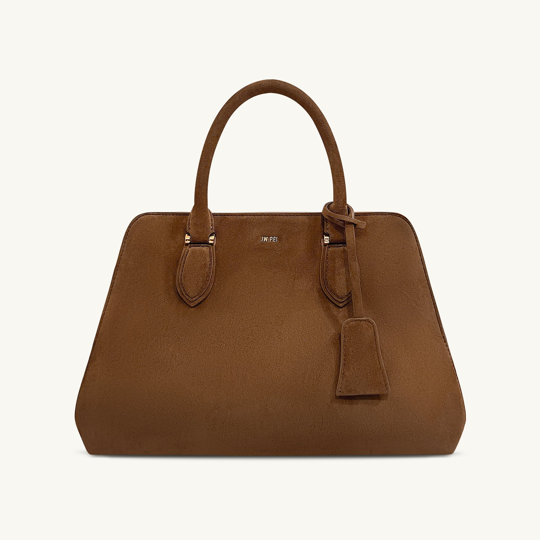 Lara Faux Suede Tote Bag - Brown