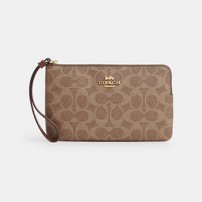 Large Corner Zip Wristlet In Signature Canvas