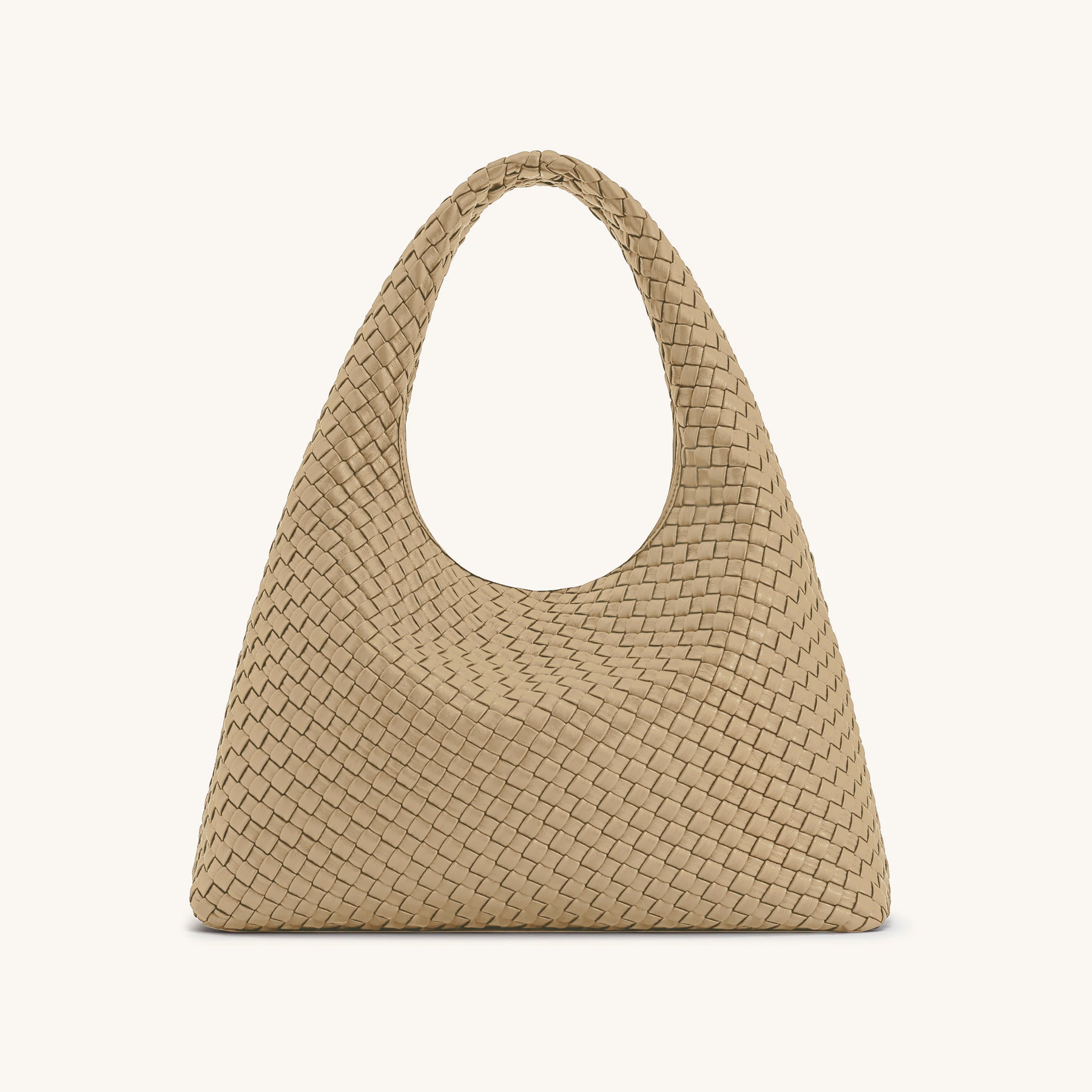 Laura Woven Shoulder Bag - Beige