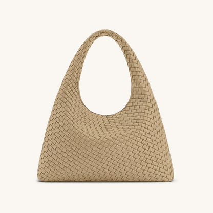 Laura Woven Shoulder Bag - Beige