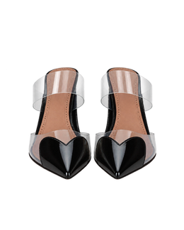 LE COEUR WEDGE MULES IN PATENT LEATHER