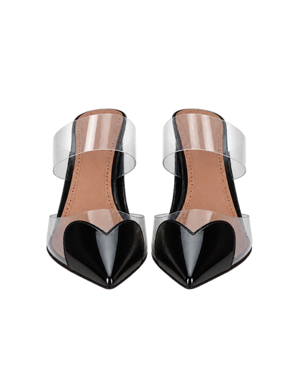 LE COEUR WEDGE MULES IN PATENT LEATHER