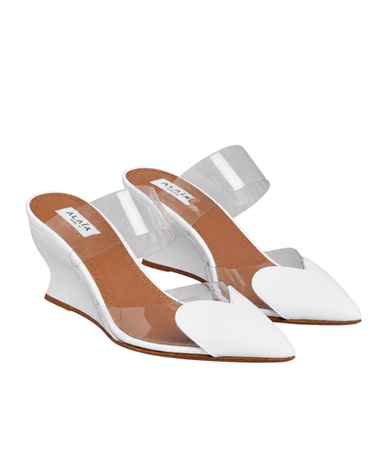 LE COEUR WEDGE MULES IN PATENT LEATHER