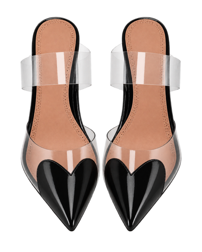 LE COEUR WEDGE MULES IN PATENT LEATHER