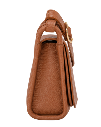 Le Foulonné M Crossbody bag Caramel - Leather