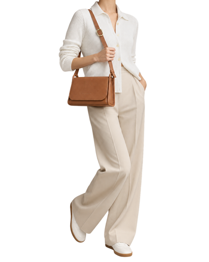 Le Foulonné M Crossbody bag Caramel - Leather