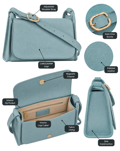 Le Foulonné M Crossbody bag Eucalyptus - Leather